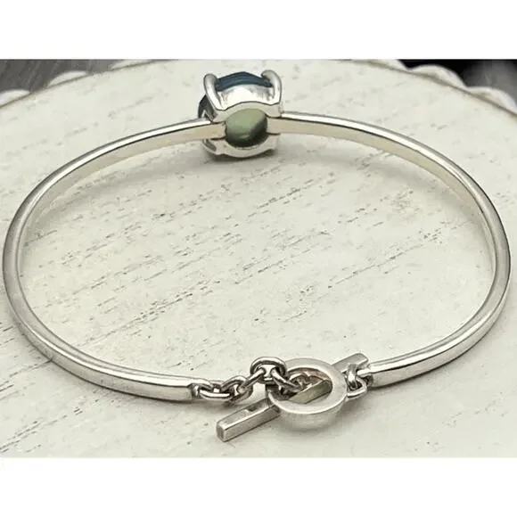 Ippolite 925 Crystal Quartz & Mother Of Pearl Chain Bracelet 12.35G / 6 In - Picture 8 of 10